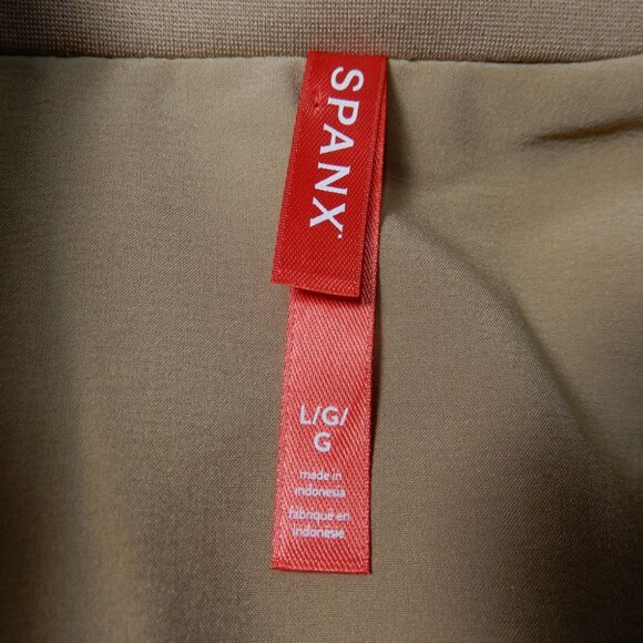 SPANX Perfect Asymmetrical Tailored BLAZER Size L Toffee Stretch Ponte NEW $228 - Picture 7 of 11